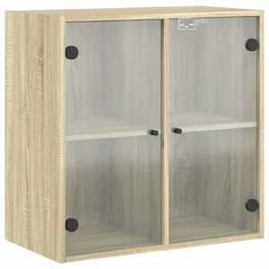 vidaXL Mueble de pared puertas de vidrio roble Sonoma 68x37x68,5 cm