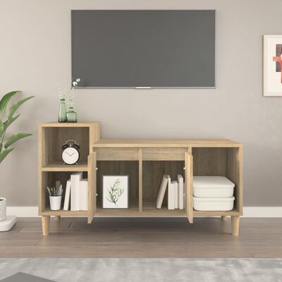 vidaXL Mueble para TV madera contrachapada roble Sonoma 100x35x55 cm