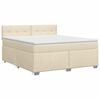 vidaXL Cama box spring con colch&oacute;n Crema 160 x 200 cm Tela