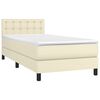 vidaXL Cama box spring con colch&oacute;n cuero sint&eacute;tico crema 80x200 cm