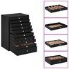 vidaXL Joyero de 10 niveles con compartimentos para relojes, negro, 29 x 20,5 x 40,5 cm