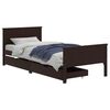 vidaXL Estructura de cama 2 cajones madera pino marr&oacute;n oscuro 90x200cm
