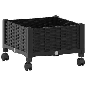 vidaXL Macetero de Jard&iacute;n con Ruedas Negro 40 x 40 x 29 cm PP
