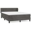 vidaXL Cama box spring con colch&oacute;n terciopelo gris oscuro 160x200 cm