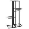 vidaXL Soporte de flores de 4 estantes de metal negro 43x22x76 cm