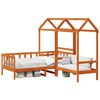 vidaXL Juego de Cama de D&iacute;a 3 pcs Marr&oacute;n cera Madera de pino macizo