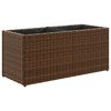 vidaXL Jardineras con 2 maceteros 2 uds rat&aacute;n PE marr&oacute;n 72x30x32 cm
