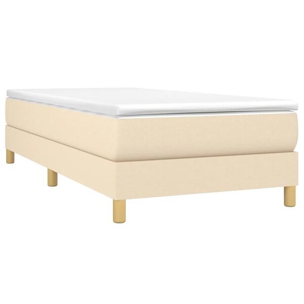 vidaXL Estructura de cama con somier tela crema 90x200 cm