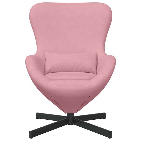 vidaXL Sill&oacute;n huevo Rosa 63 x 73 x 90 cm Terciopelo