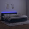 vidaXL Cama box spring colch&oacute;n y LED terciopelo azul oscuro 200x200 cm