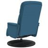 vidaXL Sillón reclinable de masaje con reposapiés terciopelo azul