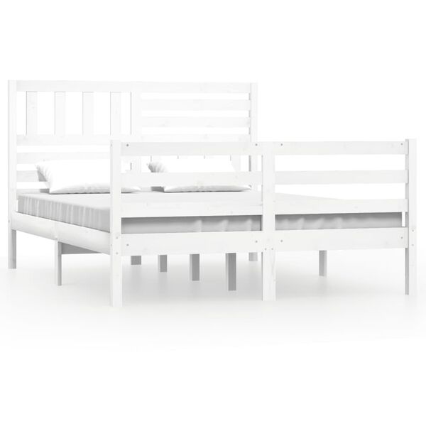 vidaXL Estructura de cama sin colchón madera maciza blanco 160x200 cm