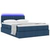 vidaXL Cama con almacenamiento y LED con LED Azul 140 x 190 cm tela