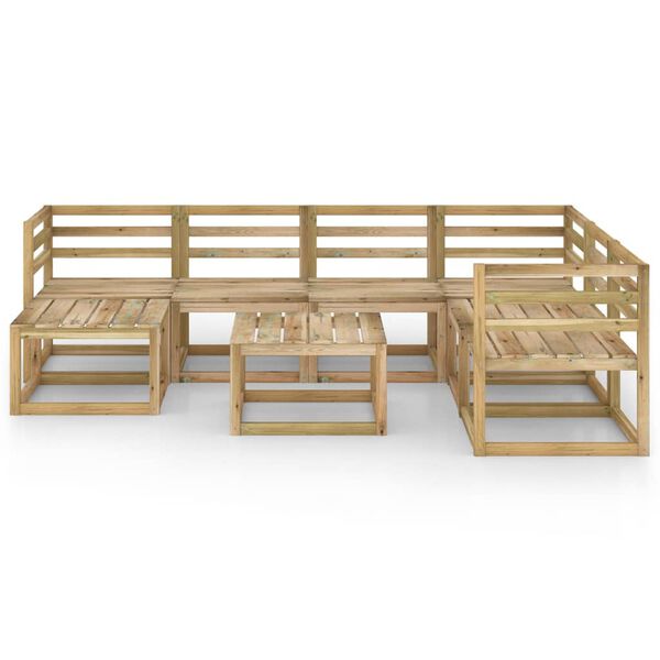 vidaXL Set de muebles de jard&iacute;n 8 pzas madera de pino impregnada verde