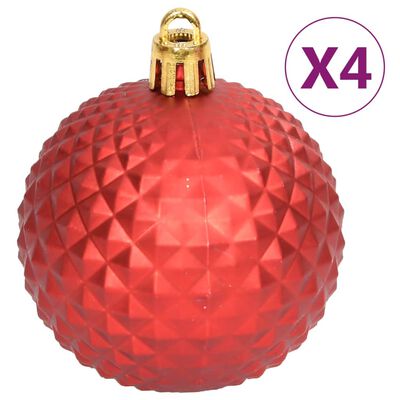 vidaXL Juego de adornos de navidad de 108 piezas rojo y blanco