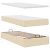 vidaXL Cama otomana con colch&oacute;n de tela color crema 100x200 cm