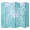 vidaXL Biombo divisor plegable 228x170 cm mariposa azul
