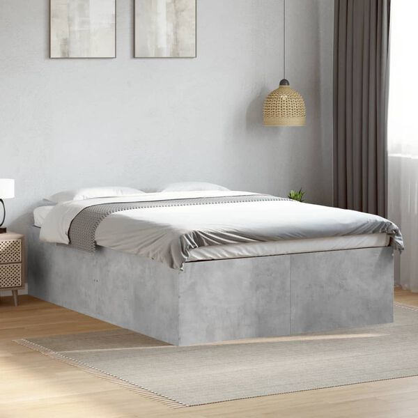 vidaXL Estructura de cama madera de ingeniería gris hormigón 120x200cm