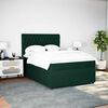 vidaXL Cama box spring con colch&oacute;n terciopelo verde oscuro 140x190 cm