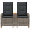 vidaXL Banco reclinable con mesa Gris y Gris Oscuro 126 x 65 x 112 cm