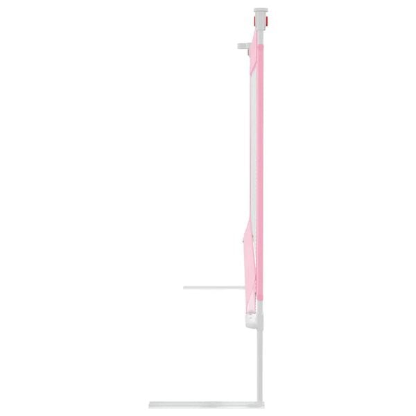 vidaXL Barandilla de seguridad cama de ni&ntilde;o rosa tela 190x25 cm