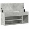 vidaXL Banco zapatero madera de ingenier&iacute;a gris hormig&oacute;n 102x30,5x45cm