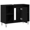vidaXL Gabinete de Baño Negro 80 x 33 x 60 cm Madera contrachapada