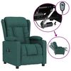 vidaXL Sill&oacute;n reclinable el&eacute;ctrico tela verde oscuro