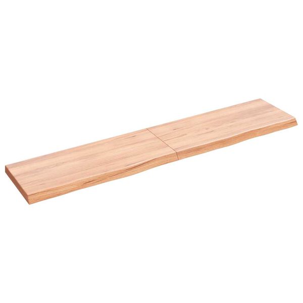 vidaXL Estante pared madera roble tratada marr&oacute;n claro 140x30x(2-4) cm