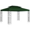vidaXL Cenador 3,97 x 2,96 x 2,68 m Verde Poli&eacute;ster y Acero