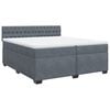 vidaXL Cama box spring con colch&oacute;n terciopelo gris oscuro 200x200 cm