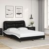 vidaXL Estructura de cama con LED sin colch&oacute;n Hvar negro blanco 120x200 cm