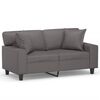 vidaXL Sof&aacute; de 2 plazas con cojines cuero sint&eacute;tico gris 120 cm