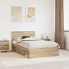 vidaXL Estructura de cama con cabecera Roble Sonoma 135 x 190 cm