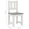 vidaXL Mesa y sillas infantiles 3 piezas MDF blanco y gris