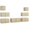 vidaXL Juego de muebles de sal&oacute;n 7 piezas roble Sonoma