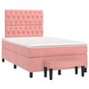 vidaXL Cama box spring con colch&oacute;n terciopelo rosa 120x200 cm