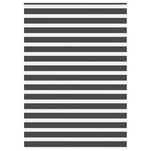 vidaXL Estor cebra negro 160x230 cm tejido ancho 155,9 cm poli&eacute;ster