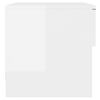 vidaXL Mesita de noche 2 uds madera contrachapada blanco brillante