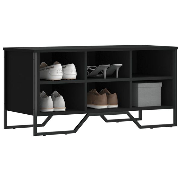 vidaXL Mueble zapatero madera de ingeniería negro 90x38x45,5 cm