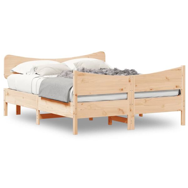 vidaXL Estructura de cama sin colch&oacute;n madera maciza de pino 135x190 cm