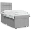 vidaXL Cama box spring con colch&oacute;n tela gris claro 90x190 cm