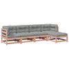 vidaXL Set de sof&aacute;s jard&iacute;n 5 pzas con cojines madera abeto Douglas