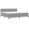 vidaXL Cama tipo Box Spring con coj&iacute;n Gris Claro 200 x 200 cm tela