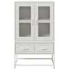 vidaXL Aparador de acero blanco 68x39x111,5 cm