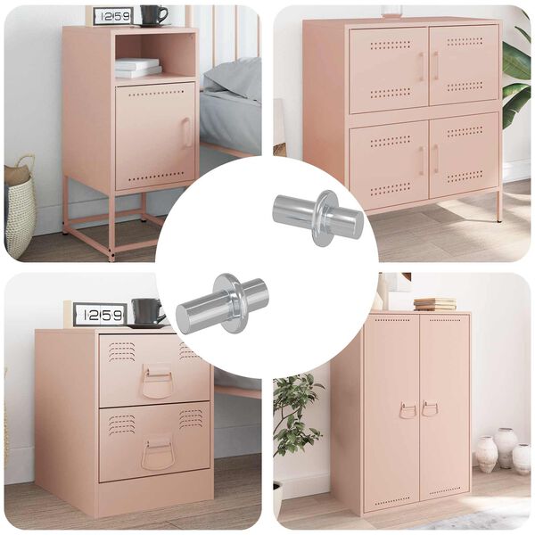 vidaXL Soporte de estante 2 pcs Plateado 8,6 x 8,6 x 14,6 mm Acero