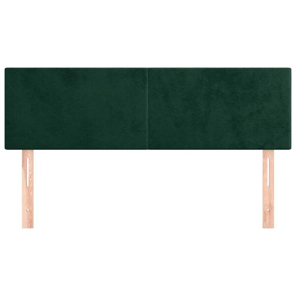 vidaXL Cabeceros terciopelo verde oscuro 144x5x78/88 cm