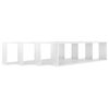 vidaXL Estante cubo pared 4uds contrachapado blanco brillo 100x15x30cm