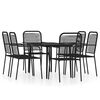 vidaXL Juego de comedor de jard&iacute;n 7 piezas negro