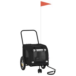 vidaXL Remolque de bicicleta para mascotas Negro 125 x 53 x 54 cm